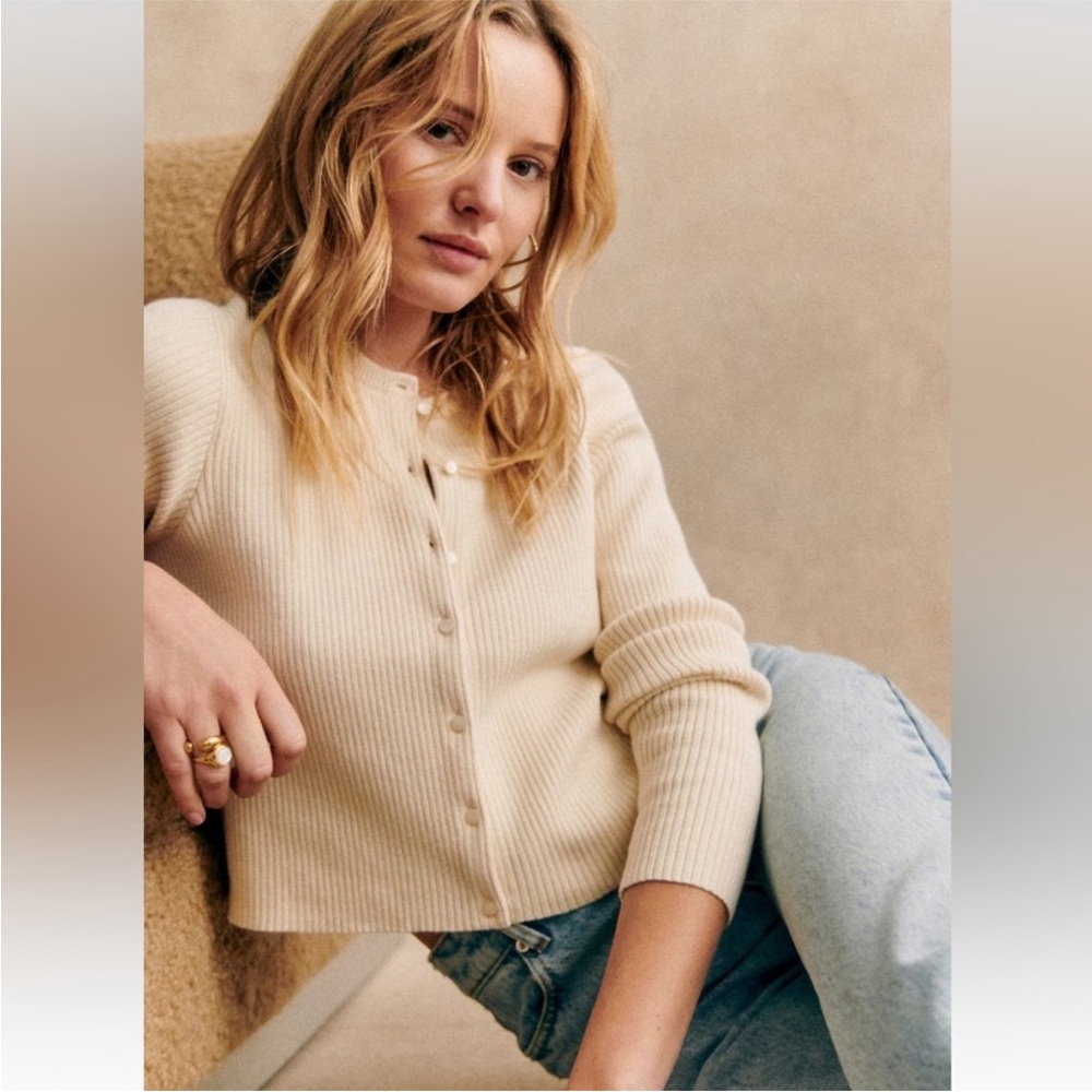 Sezane Kylie Cardigan Ecru/Cream XXS